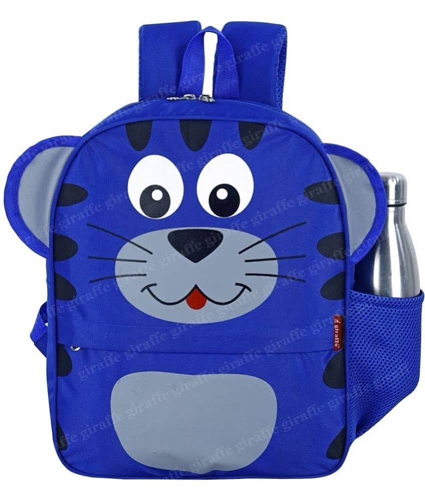 Giraffe Blue Polyester Backpack For Kids