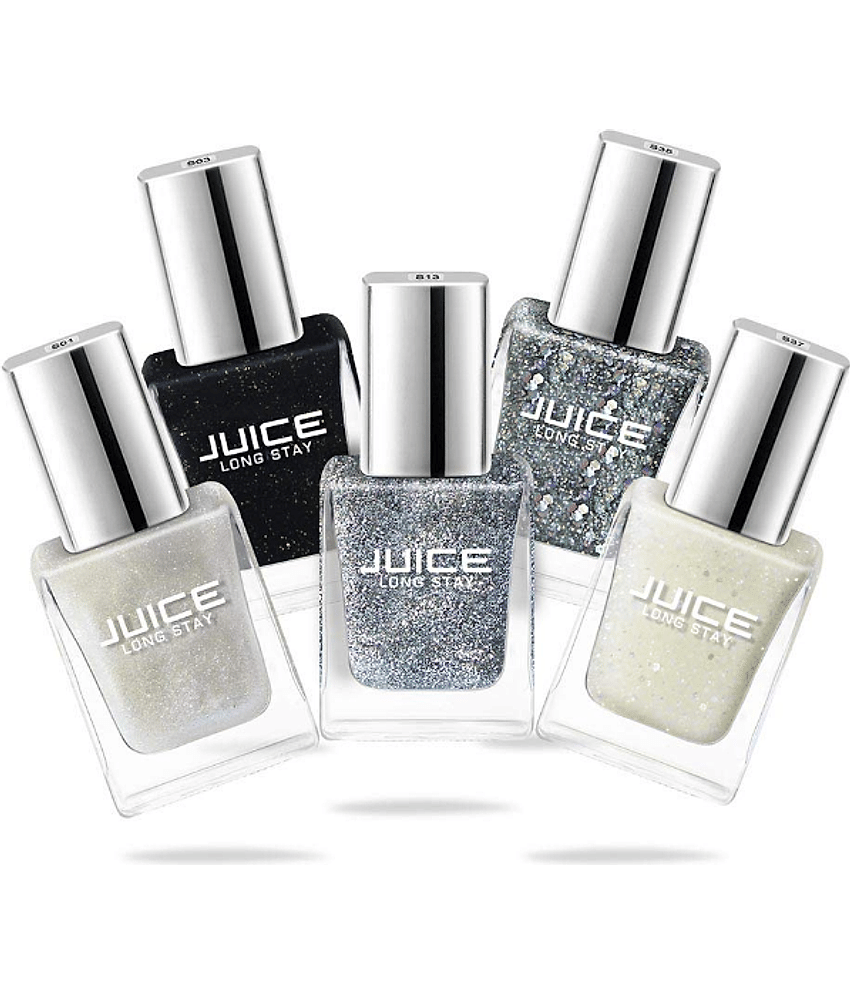 Juice Nail Polish S01,S03,S13,S35,S37 Multi Shimmer Pack of 5 55 mL