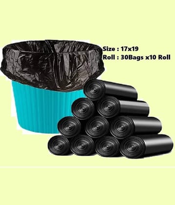 Biodegradable Garbage Bags Small 17X19 Combo of 10 Pack Black Color Unit Count 300 (Dustbin Bag/Trash Bag)