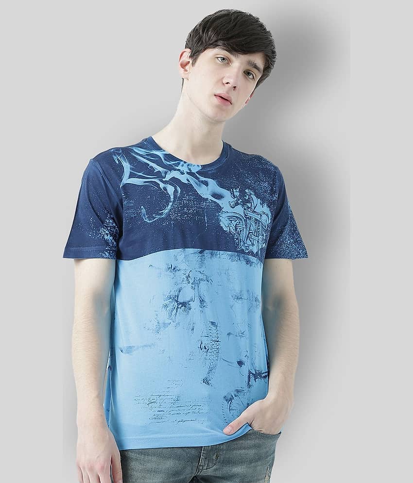 Huetrap Pack of 1 Cotton Regular Fit Men's T-Shirt ( Turquoise )