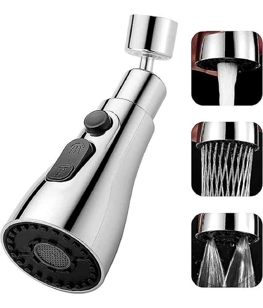 RAMDEV ENTERPRISE Universal Flexible Kitchen Faucet with Tap Extender for Kitchen Sink, Kitchen Water Faucet Saver Head Holder Nozzle for Washbasin with 3 Functions & 360° Rotating Pull Down Sink Sprayer (3)