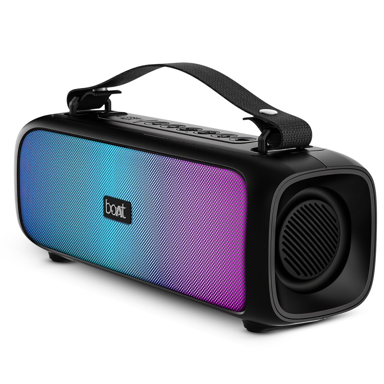 boAt Stone 580 Bluetooth Speaker with 12W RMS Stereo Sound, LED Lights, Up to 8 HRS Playtime, TWS Feature, FM Radio, Multi-Compatibility Mode, IPX4(Midnight Black) boAt Stone 580 Bluetooth Speaker with 12W RMS Stereo Sound, LED Lights, Up to 8 HRS Playti