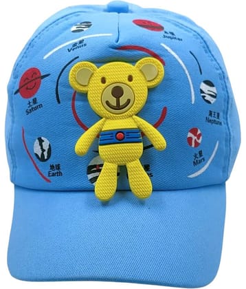 Zacharias Girl's Kids Cotton Beret Golf Cap kc-25 (Blue_1-4 Years) (Pack of 1)