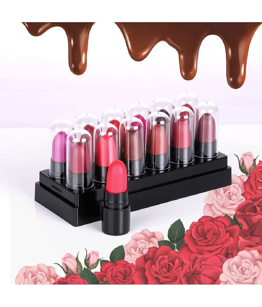 Play Run Minis Pout Party Matte Lipstick Highly Pigmented Mini Lipsticks (Set of 12 )