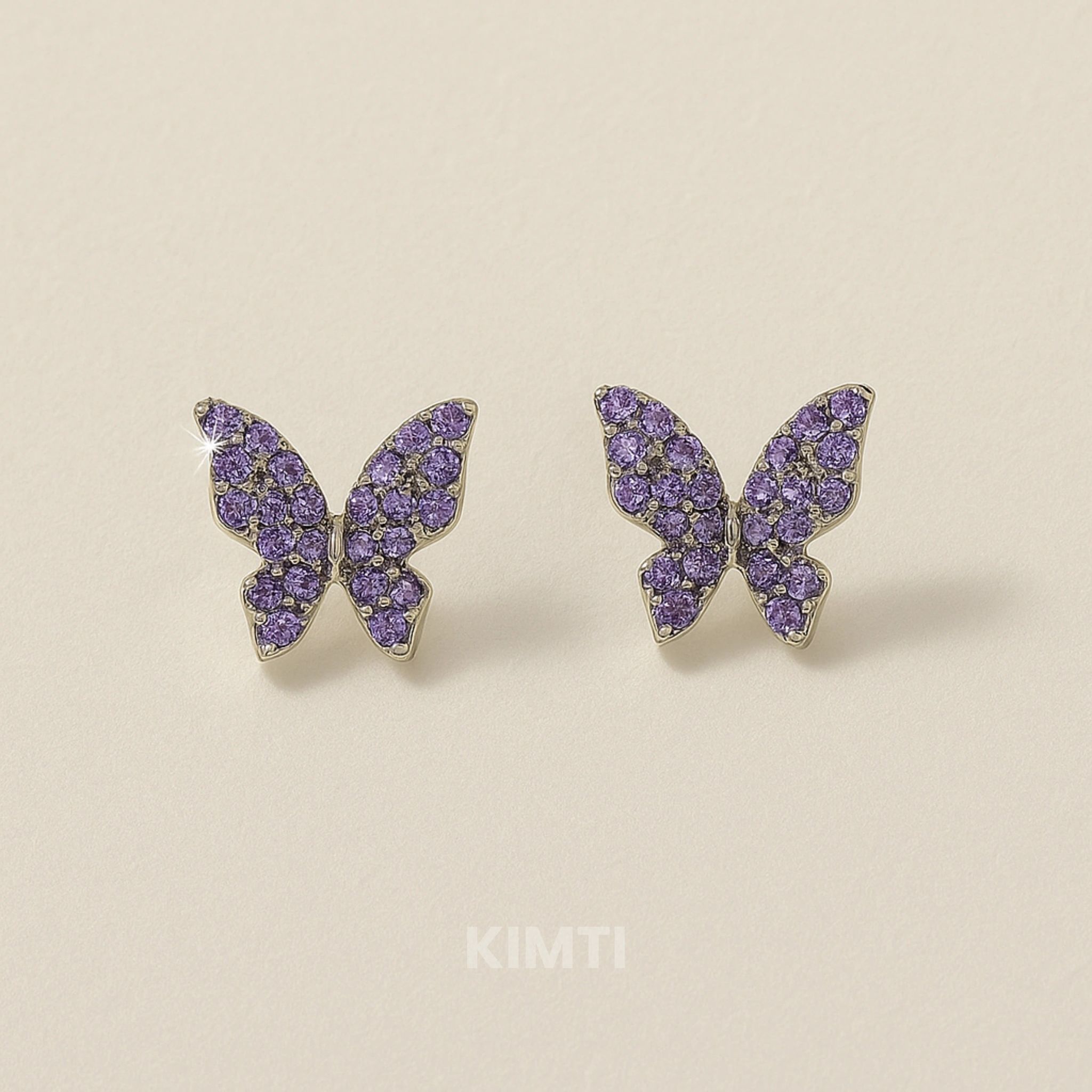 Purple Butterfly Stud Earring