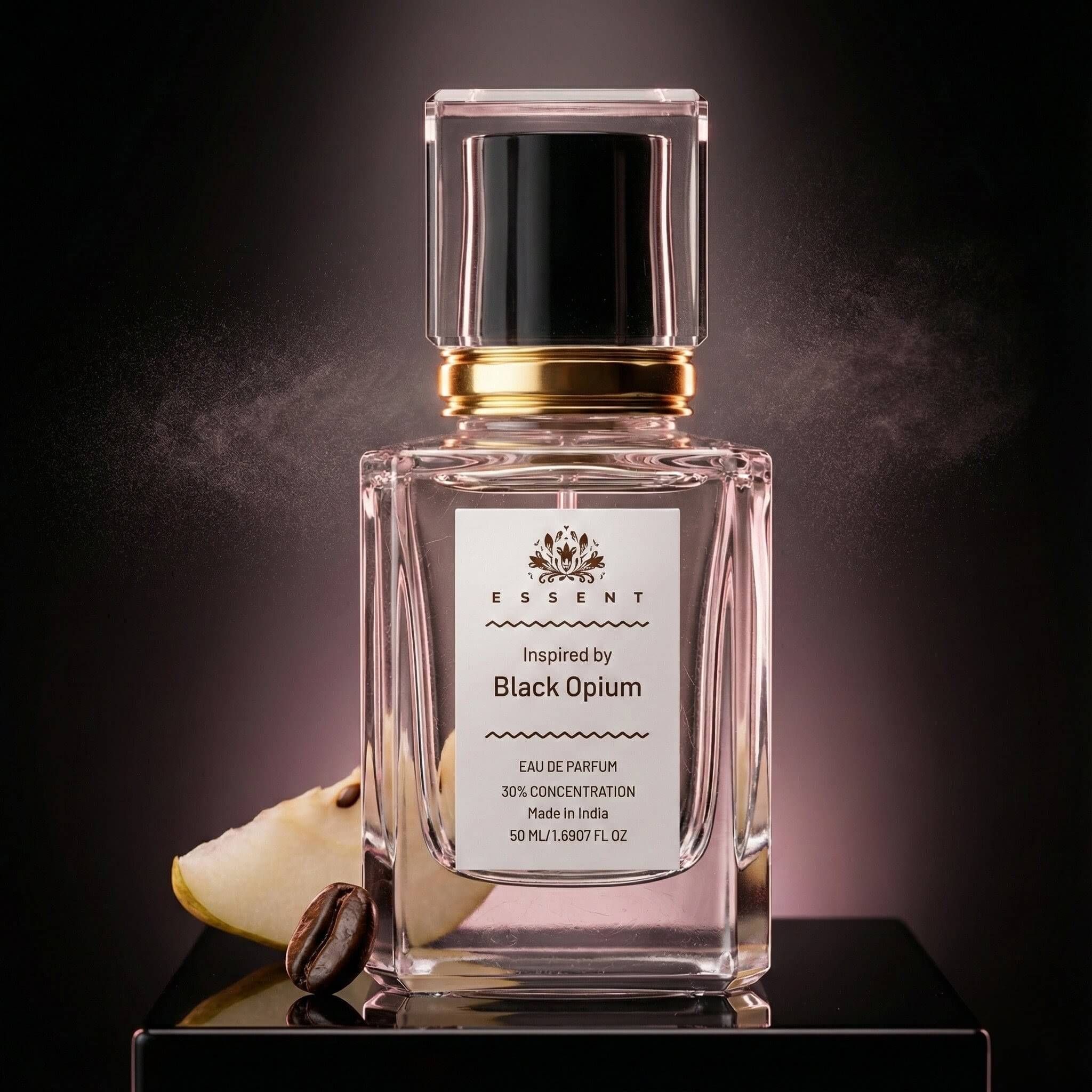 Essent Perfumes Black Opium Eau de Parfum (EDP) – Coffee Vanilla Sweet Warm Long Lasting Perfume – Women’s Fragrance