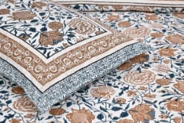 100% Pure Cotton sanganeri Jaipuri Printed Double Bedsheet With Matching 2 Pillow Covers