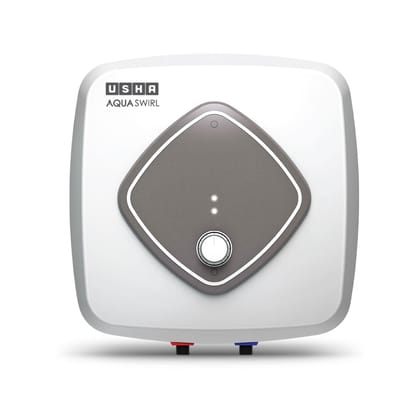 Usha Aqua Swirl 10 Litre 5 Star Storage Water Heater With Copper Heating Element (White Grey), Wall MountingWith Pipes & Free Installation Usha Aqua Swirl 10 Litre 5 Star Storage Water Heater With Copper Heating Element (White Grey), Wall MountingWith Pi