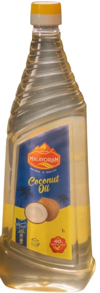 MALAYORAM 100% Pure & Fresh Coconut Oil for Hair, Skin & Cooking (1 L).