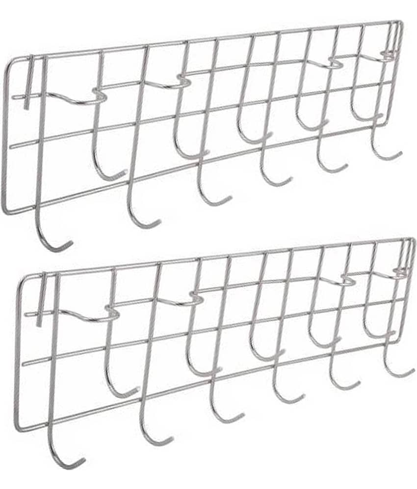 JISUN - Silver Stainless Steel Storage Racks ( Pack of 2 )
