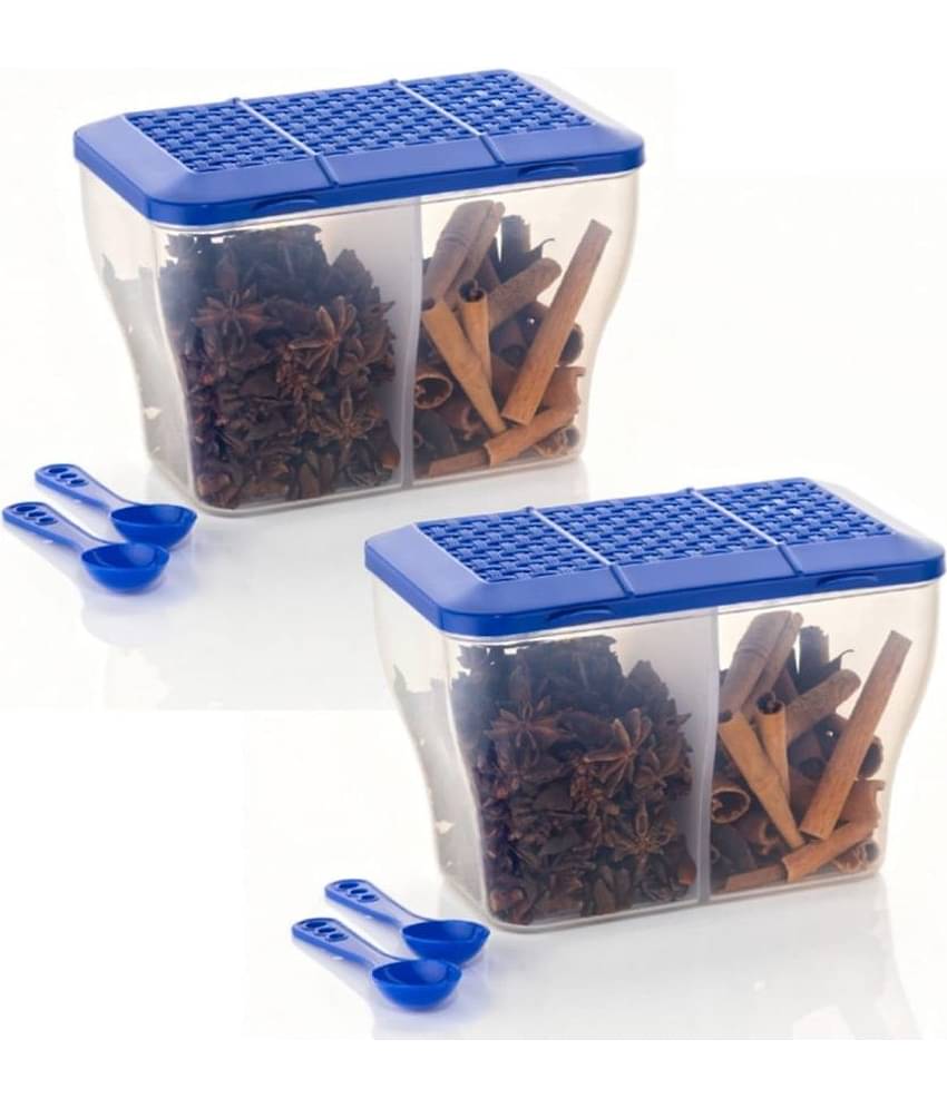 Analog Kitchenware Dal/Masala/Vegetable Plastic Navy Blue Multi-Purpose Container ( Set of 2 )