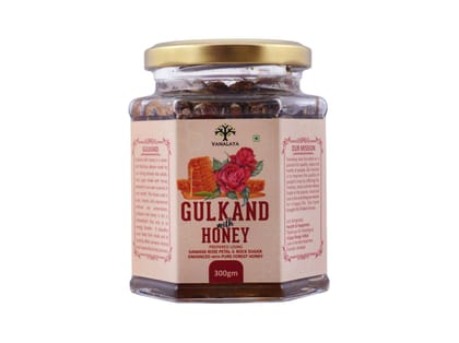 Natural Honey Gulkand Prepared Using Sun Cooked Damask Rose Along with Forest Honey  - 300 Gram