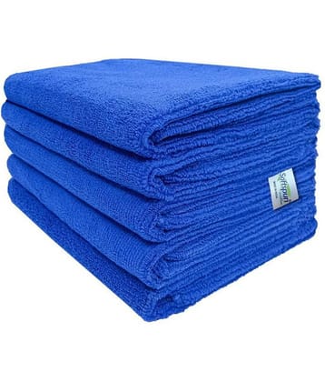 SOFTSPUN Microfiber Cloth - 5 pcs - 40x60 cms - 340 GSM Blue - Thick Lint & Streak-Free Multipurpose Cloths - Automotive Microfibre Towels for Car Bike Cleaning Polishing Washing & Detailing