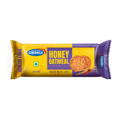 Cremica Honey Oatmeal Cookies - High In Protein & Dietary Fibre, 75 g