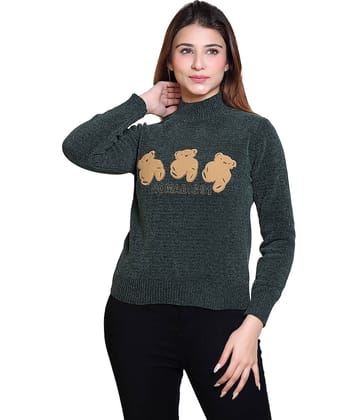 Worian Polyester Blend High Neck Women's Skivvy - Green (Pack of 1)