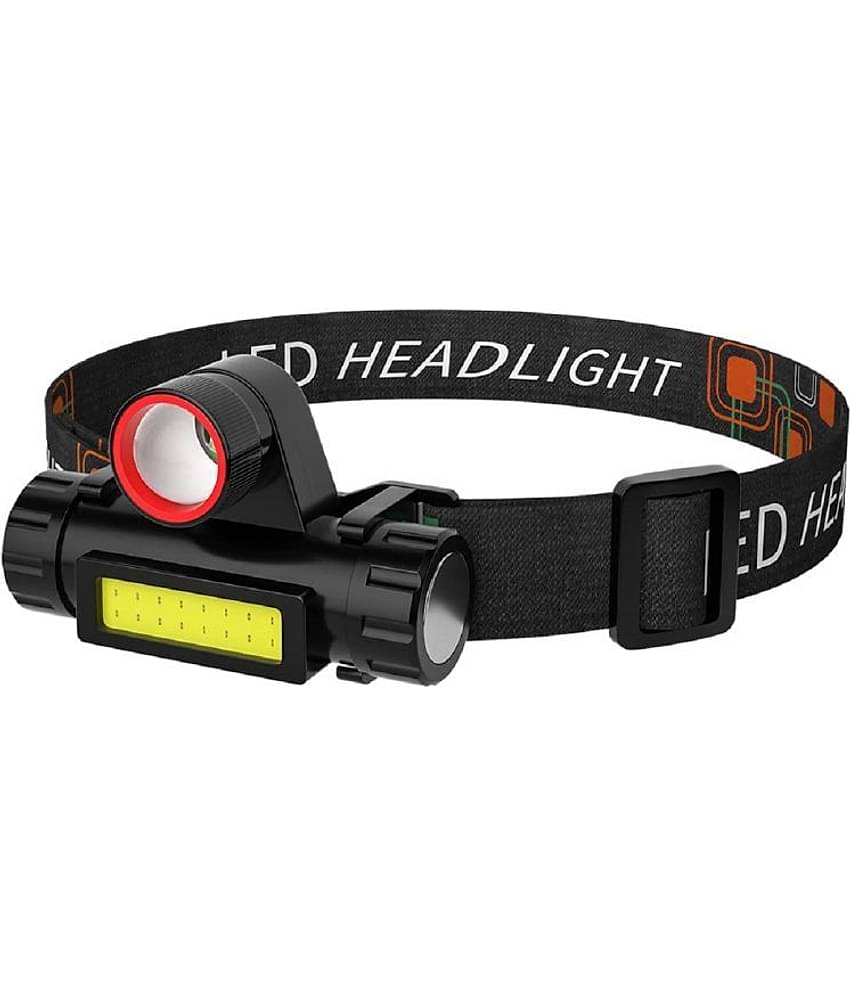 RAMDEV ENTERPRISE Plastic Headlamp Usb Rechargeable, Waterproof Headlight Flashlight With Zoomable Wide Beam Led Head Lamp For Outdoor Camping Hiking Fishing.