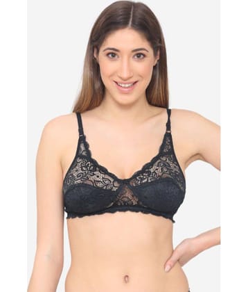 N-Gal Cotton Blend Non Padded Women's Shaping Bra ( Black )