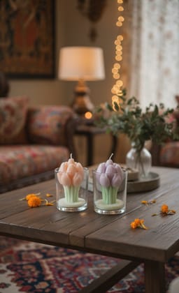 Tulip Flower Bouquet Scented Healing Candle Tulip Flower Bouquet Scented Healing Candle