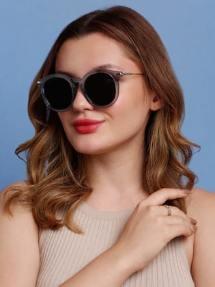 SUNNIES Large Full Frame Metal.Plastic Round Solid Polarized Women Sunglasses-SNS-11688-C047