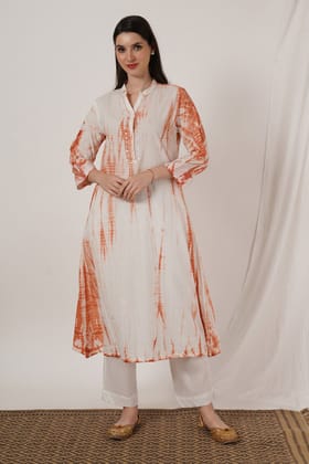 Peach Tie Dye Kurta set of 2-XL