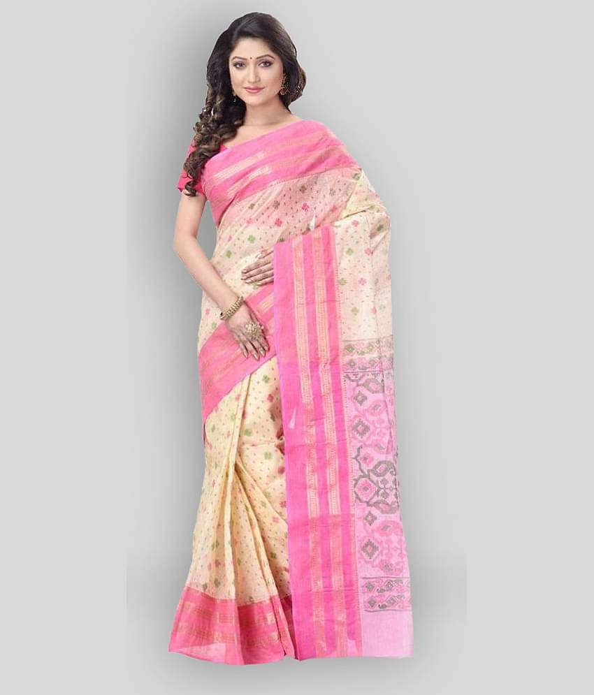 Desh Bidesh Cotton Blend Printed Saree Without Blouse Piece ( Multicolor )