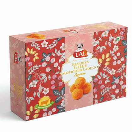 Lal Sweets Kesariya Ghee Motichur Laddoo - 400g