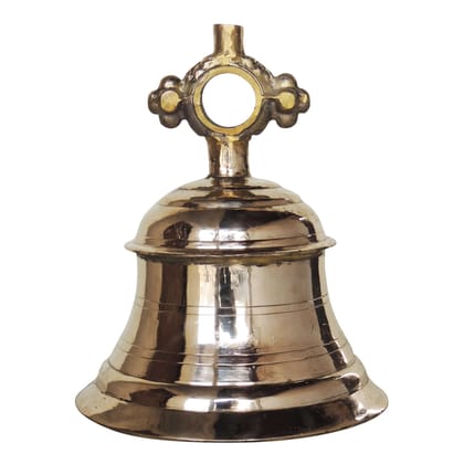 Brass Temple Hanging Ghanta, Hanging Bell, Ghanta 10 KG - Large Brass Temple Bell for Mandir Sound (ZMAS493 N)