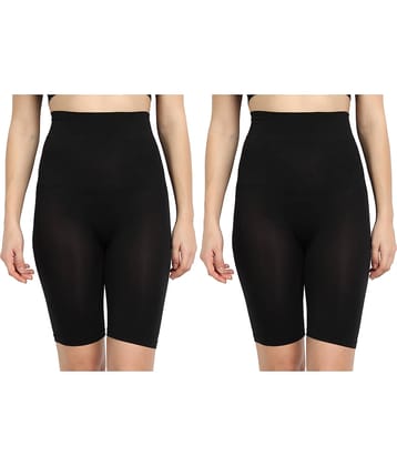 3Mads Pack of 2 Cotton Women's Thigh Compressor ( Black ) SFH007_BK_BK_L