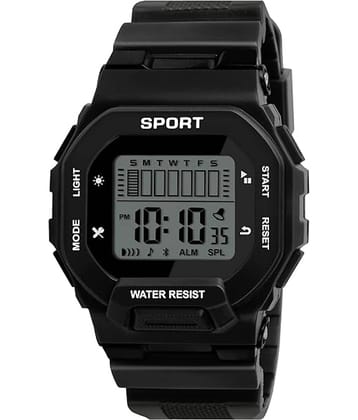 Svats Black PU Digital Men's Watch