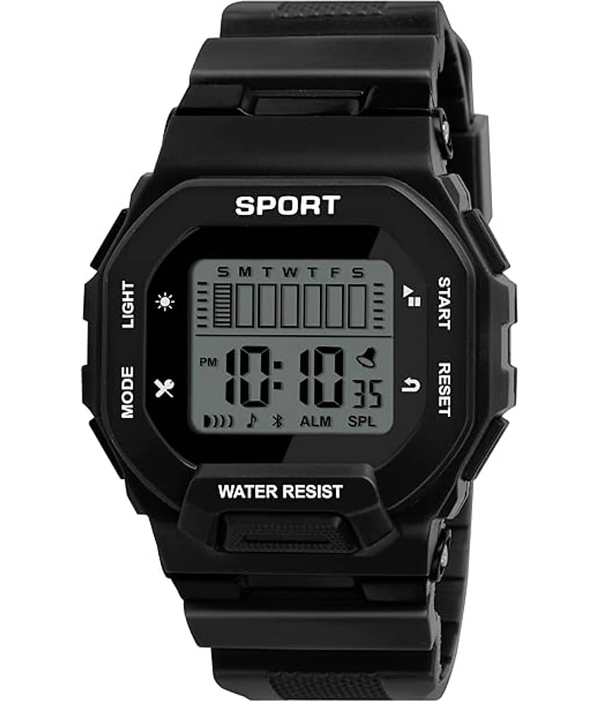 Svats Black PU Digital Men's Watch