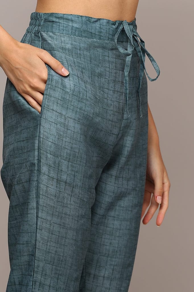 Top Women Plus Size Grey Silk Blend Printed Straight Suit Set PKSKD2001 2026 at ShopCircuit | ON