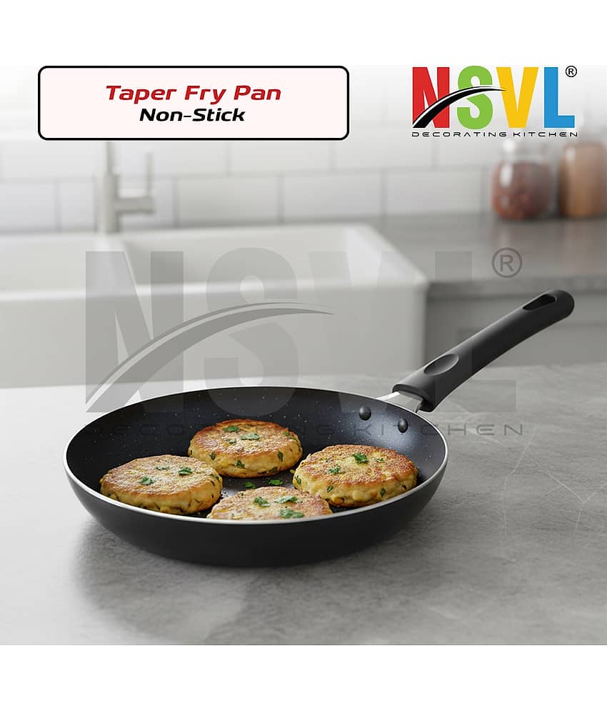 NSVL Non-Stick Aluminium Taper Fry Pan Sandwich Bottom without Lid 23 cm Diameter 1.3 Ltr