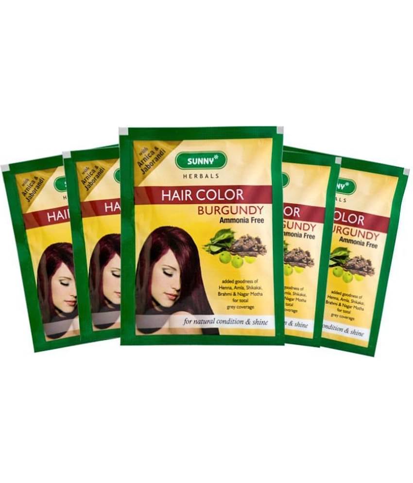 SUNNY HERBALS Permanent Hair Color Burgundy 20 g Pack of 5
