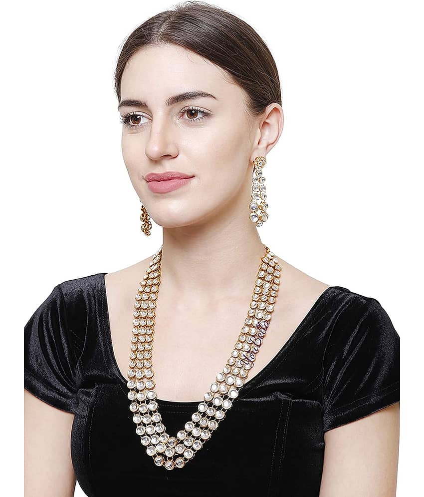 YouBella Fashion Jewellery Gold Plated Traditional Necklace Set for Women Jewellery Set with Earrings for Girls/Women