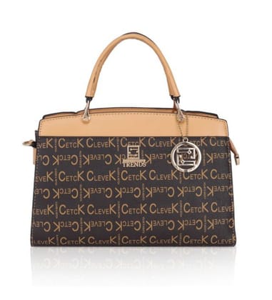 Women's Faux Leather Printed Handbag (Camel)