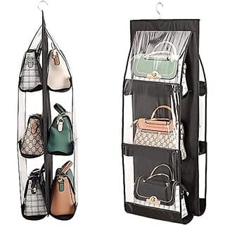 Hanging Handbag Purse Organizer Bags Dustproof Storage Bags Holder for Closet Wardrobe Door Space Saving Organizer