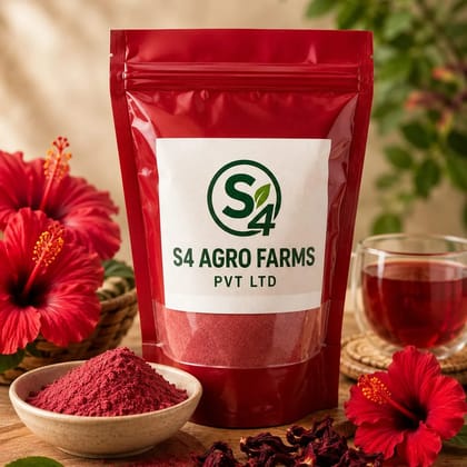 S4 Agro Organic Hibiscus Powder (50g) | Pure & Plant-Based Herbal Hair Care | Hair Growth & Scalp Nourishment