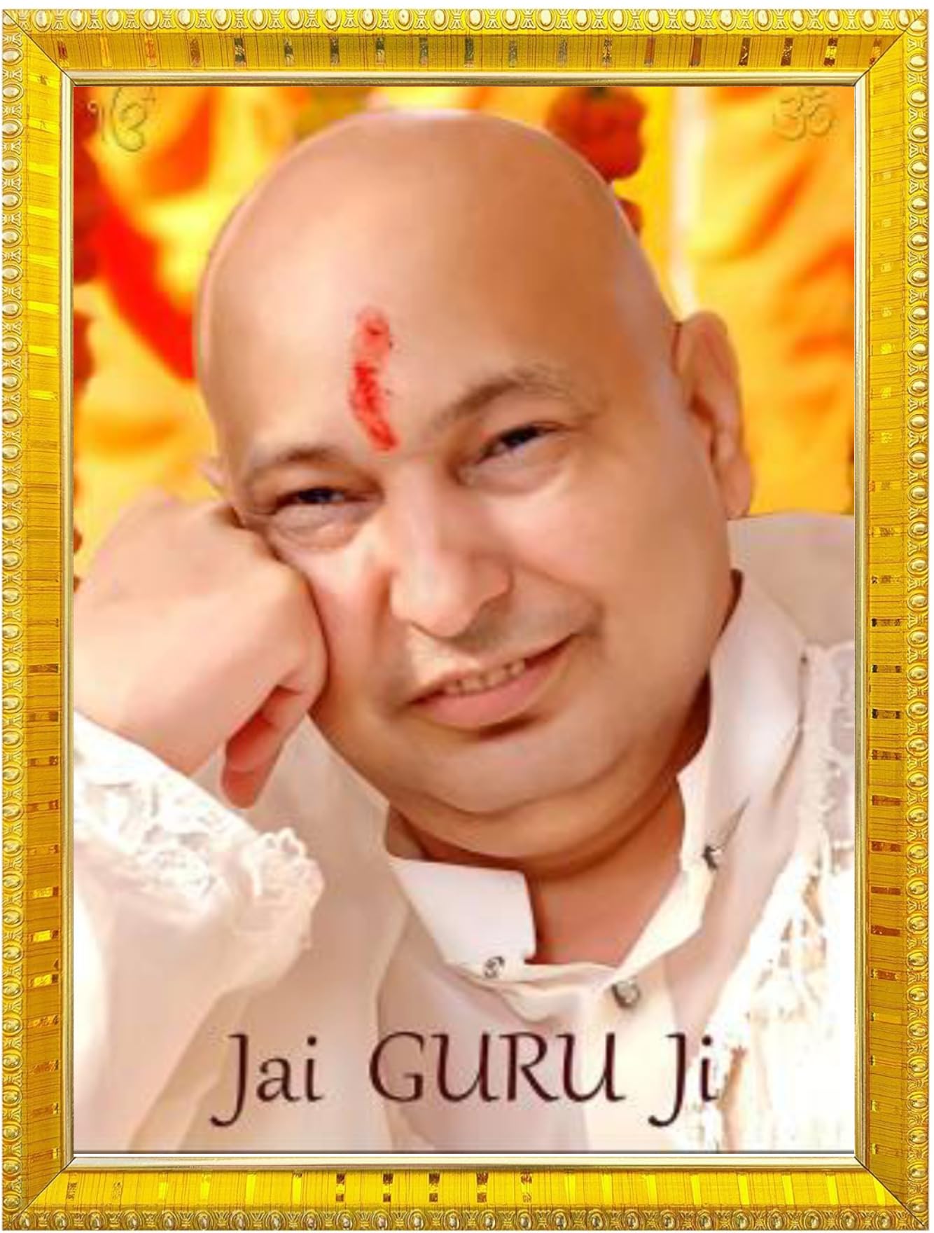 NOKKES Jai Guru Ji Swaroop Shukrana Guru Ji Golden 5X7 Inch Photo Frame_AQW31