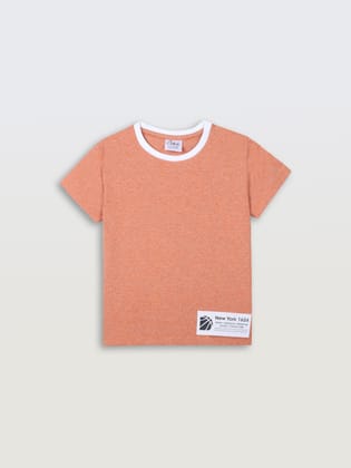 NEW YORK 1624 ORANGE MELANGE SHORT SLEEVE BOYS T-SHIRT - ORANGE-1-2 YEARS / 1N / ORANGE