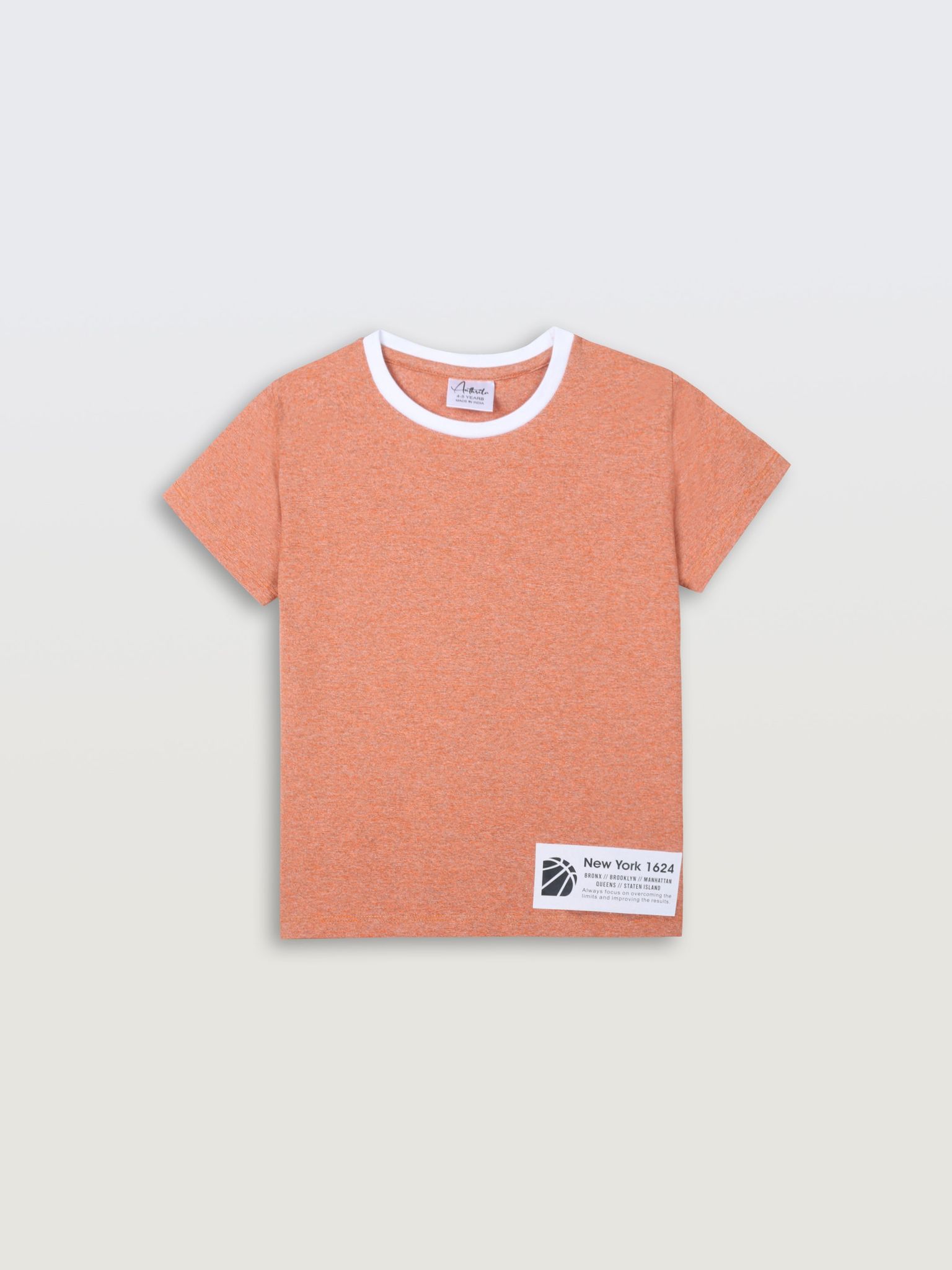 NEW YORK 1624 ORANGE MELANGE SHORT SLEEVE BOYS T-SHIRT - ORANGE-1-2 YEARS / 1N / ORANGE