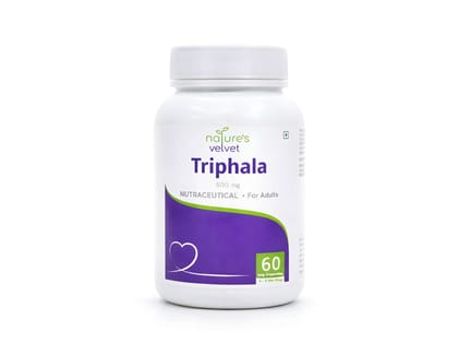 Natures Velvet Triphala Extract 500 mg Veg Capsules for Digestion Support, Colon Cleanse & Gut Health – 60 Veg Capsules