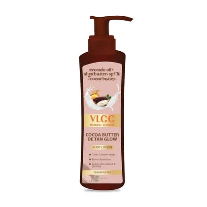 VLCC Cocoa Butter De, Tan Glow Body Lotion SPF 30 Pa+++ Radiant Skin 400 ml