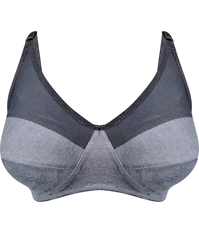 Clovia Cotton Blend Non Padded Women's Everyday Bra ( Grey Melange )