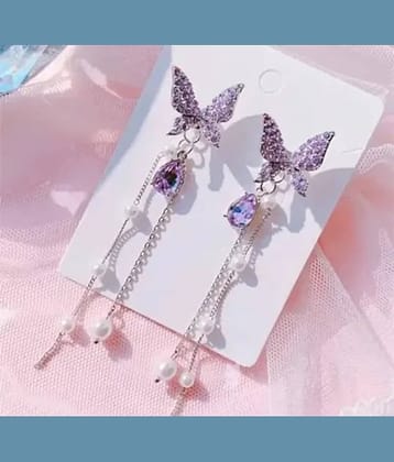 FASHION FRILL Purple Drop Earrings ( Pack of 1 )