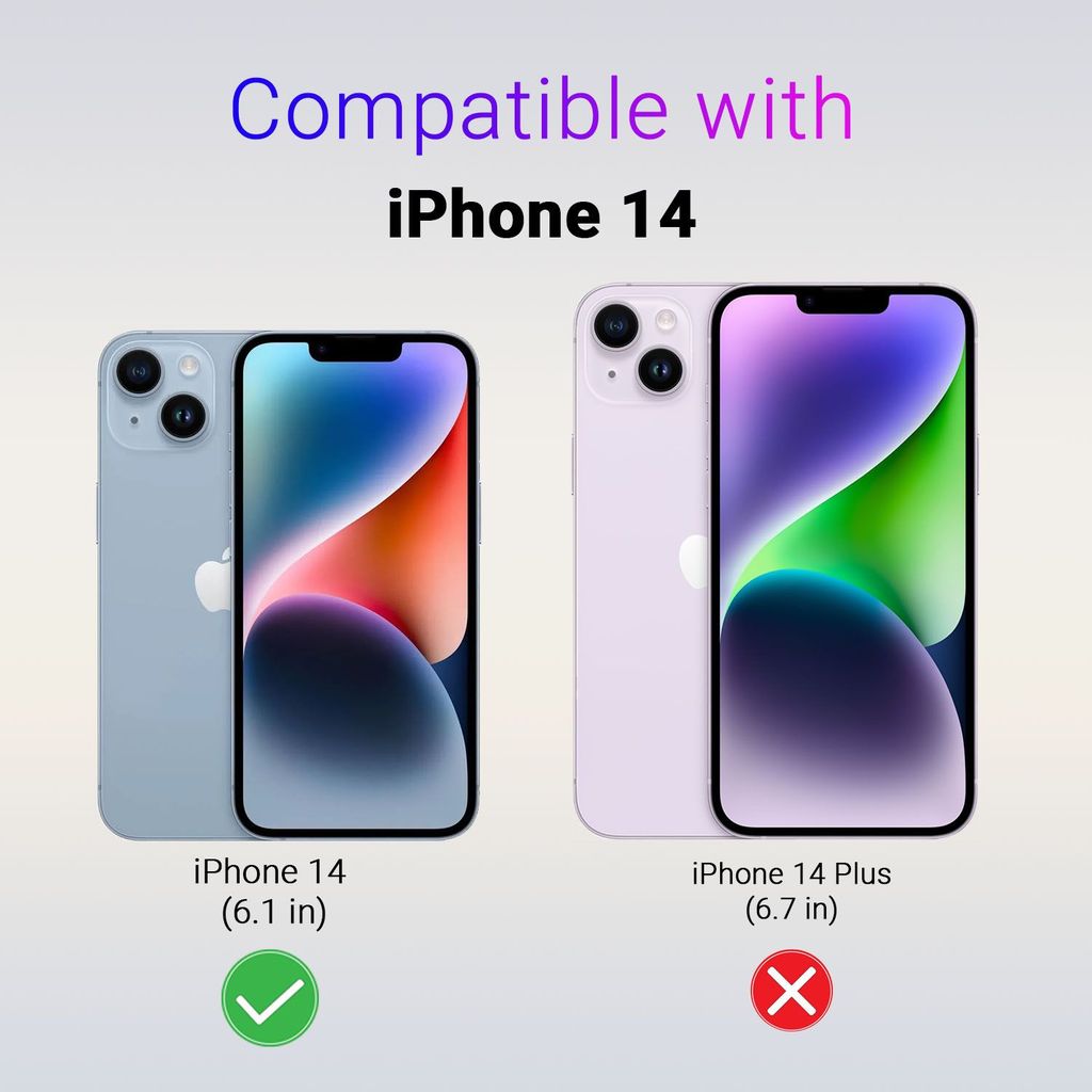 LIRAMARK PU Leather Flexible Back Cover Case Designed for iPhone 14 (6.1 inch)