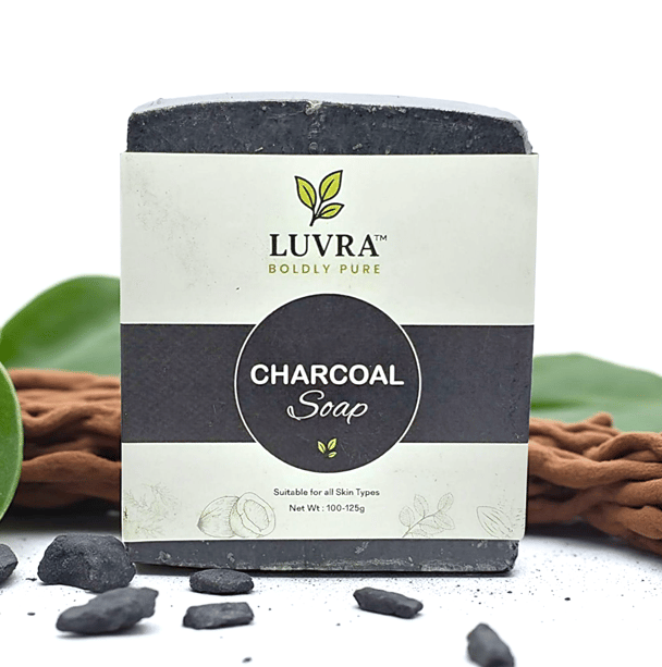 LUVRA Acne & Oil Control Charcoal Soap 100% Natural & Chemical-Free Deep Cleansing Bar (100-125g)