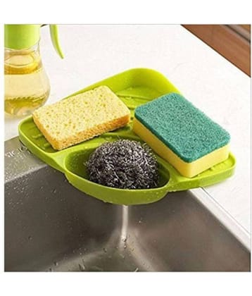 HINGOL Multipurpose Must Have Corner Kitchen Sink Wash Basin Sponge Storage Organizer (Assorted Color)