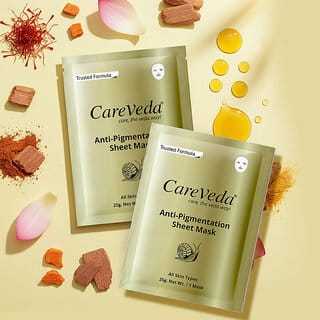 Careveda Tone & Glow Anti Pigmentation Sheet Mask Suitable For All Skin Types, 25Gm, Pack Of 2