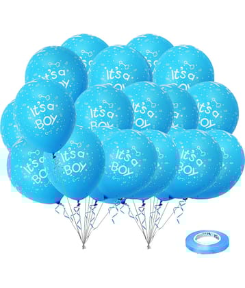 Zyozi ® 'Its A Boy' Printed Blue Balloons For Baby Boy Birthday/Baby Shower Decorations Balloons Kit - Welcome Baby Boy Decorations Balloons Set (PACK OF 51)