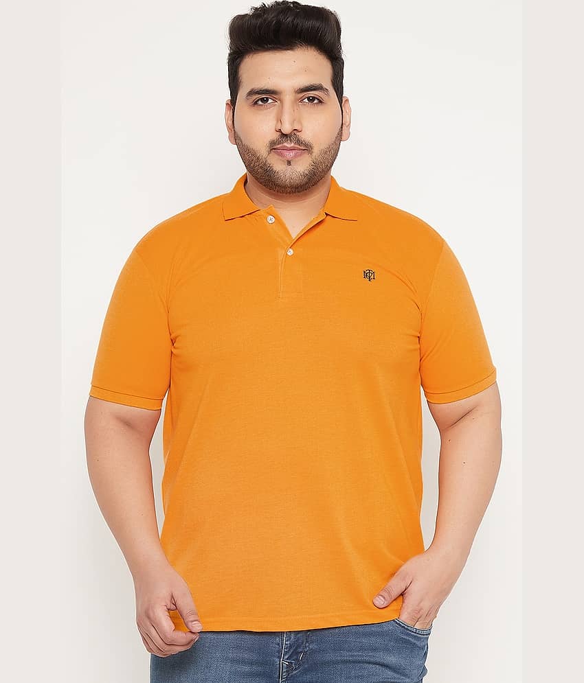 The Million Club Pack of 1 Cotton Blend Regular Fit Solid Half Sleeves Men's Polo T Shirt ( Mustard )